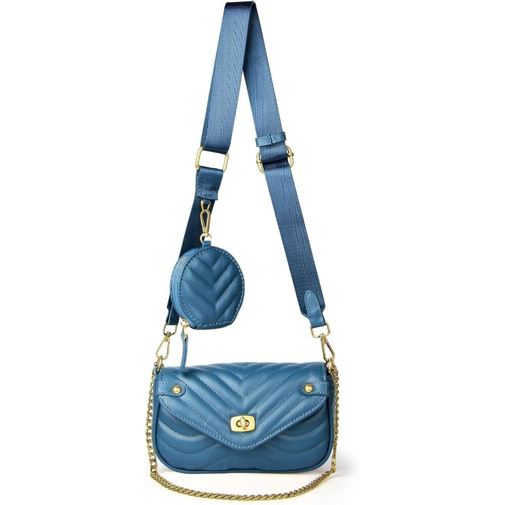 Small Crossbody Purses for Women Pu Leather Chain Quilted Handbag